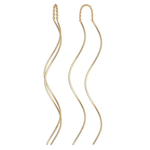 Серьги из красного золота «Волны на Кобре»